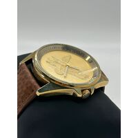 Gold Eagle No. 1 Limited Edition 732/999 Brown Leather Strap Analog Quartz Watch