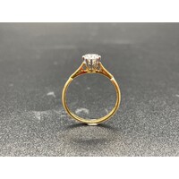 Ladies Solid 18ct Yellow Gold Diamond Ring Fine Jewellery 2.5 Grams Size UK P