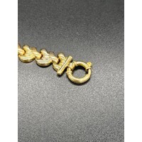Ladies 18ct Yellow Gold Fancy Link Bracelet Bolt Clasp Fine Jewellery 29.6 Grams
