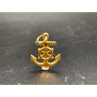 Unisex 21ct Yellow Gold Anchor Pendant (Pre-Owned)