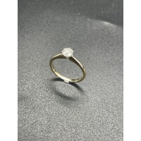 Ladies 9ct Yellow Gold Diamond Brillant Cut Engagement Ring (Pre-Owned)