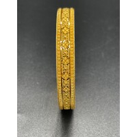 Ladies 22ct Yellow Gold Round Bangle (Pre-Owned)