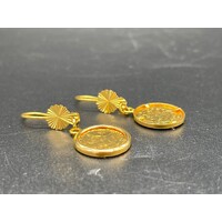 Ladies 21ct Yellow Gold Coin Dangle Earrings (Pre-Owned)