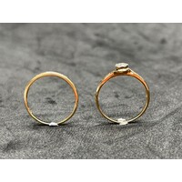 Ladies 9ct Yellow Gold Diamond Ring Set (Pre-Owned)