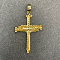 Unisex 18ct Yellow Gold Cubic Zirconia Cross Pendant