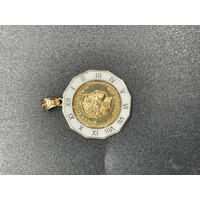 Unisex 18ct Yellow Gold Tuvalu Coin Pendant (Pre-Owned)