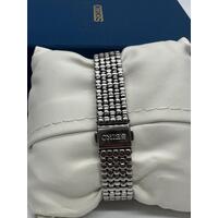 Seiko Tressia Solar Stainless Steel Bracelet Dress Watch Mother of Pearl Dial