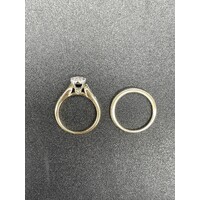 Ladies 10ct Yellow Gold Diamond Ring Set (Pre-Owned)