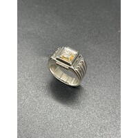 Mens 14ct White Gold Diamond Ring (Pre-Owned)