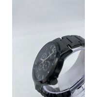 Chisel Black Metal Band Stainless Steel Multifunction Diam Men’s Watch 5829276
