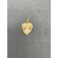 Ladies 21ct Yellow Gold Leaf Heart Pendant (Pre-Owned)