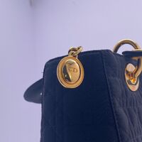 Christian Dior Lady Dior Cannage Medium Nylon Tote Handbag (Pre-owned)