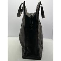 Hermes Canvas Herline MM Tote Bag Shoulder Bag Black Grey Classic Design