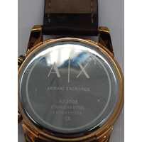 Armani Exchange AX2508 Men’s Blue Rose Gold Chronograph Watch in Leather Band