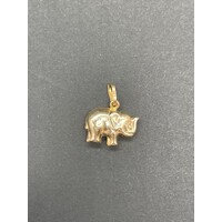 Unisex 9ct Yellow Gold Elephant Pendant (Pre-Owned)