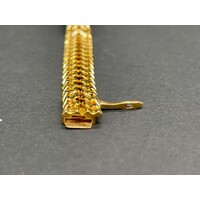 Unisex 14ct Yellow Gold Double Curb Link Diamond Bracelet (Pre-Owned)