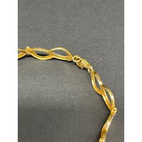 Ladies 18ct Yellow Gold Fancy Link Bracelet (Pre-Owned)