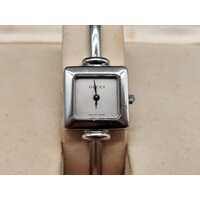 Gucci Swiss Made 1900L Stainless Steel Square Case Ladies Watch with Box