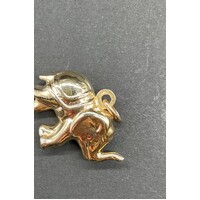 Unisex 9ct Yellow Gold Nose Up Elephant (Pre-Owned)