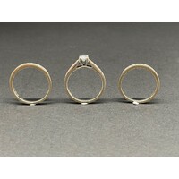 Ladies 18ct White Gold Set of 3 Diamond Rings (Pre-Owned)