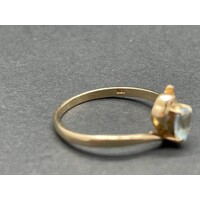 Ladies 9ct Yellow Gold Blue Gemstone Ring (Pre-Owned)