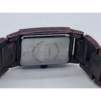 Elite Ladies Brown Yellow Vintage Quartz Metal Band Analog Watch