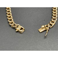 Mens 18ct Yellow Gold Curb Link ID Bracelet (Pre-Owned)
