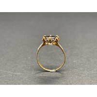 Ladies 9ct Yellow Gold Amber Gemstone Ring