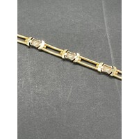Ladies 9ct Yellow Gold Fancy Bar Link Bracelet