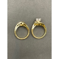 Ladies 18ct Yellow Gold Diamond Wedding Ring Set
