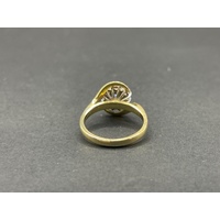 Ladies 18ct Yellow Gold Diamond Flower Ring