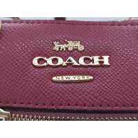 Coach Mini Gallery Crossbody Bag Womens Crossgrain Leather Gold Rouge Colour