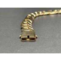 Mens 9ct Yellow Gold Birdseye/Curb Link Chunky Bracelet