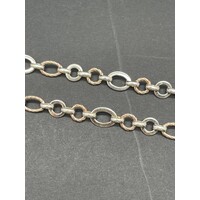 Ladies 9ct Two Tone Gold Fancy Link Necklace