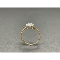 Ladies 10ct Yellow Gold Diamond Cluster Ring