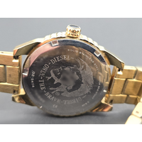 Diesel Gold Tone Metal Band Ladies Analog Watch DZ5474 Stainless Steel Case