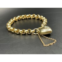 Ladies 10ct Yellow Gold Belcher Link Bracelet