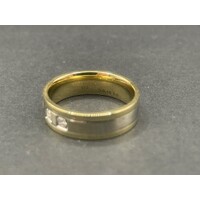 Mens 9ct Yellow Gold Diamond Ring