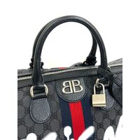 Balenciaga x Gucci The Hacker Project Black Duffle Bag Graffiti BB Coated Canvas