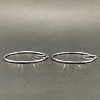 Large View Ladies 9ct White Gold Round Hoop Earrings