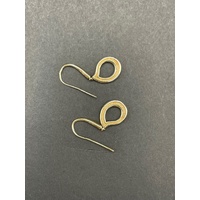 Ladies 10ct Yellow Gold Tear Drop Dangle Earrings