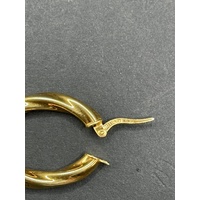 Ladies 18ct Yellow Gold Oval Hoop Earrings