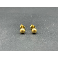 Ladies 21ct Yellow Gold Ball Stud Earrings