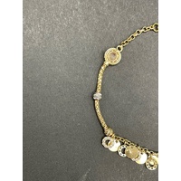 Ladies 18ct Yellow Gold Box Link Charm Bracelet