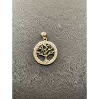 Ladies 9ct Yellow Gold Round Tree of Life Pendant