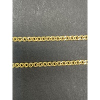 Ladies 9ct Yellow Gold Double Curb Link Necklace