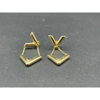 Ladies 18ct Yellow Gold LV Fancy Dangle Earrings