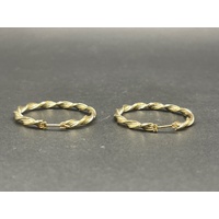 Ladies 9ct Yellow Gold Round Hoop Earrings