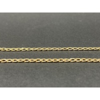 Ladies 10ct Yellow Gold Curb Link Chain & Diamond Infinity Pendant