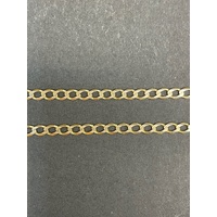 Unisex 9ct Yellow Gold Flat Curb Link Necklace